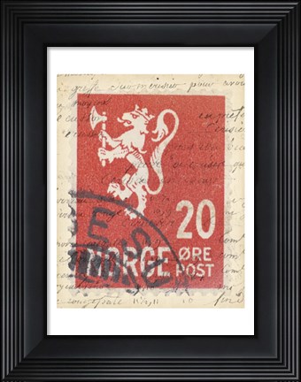 Framed Vintage Stamp III Print