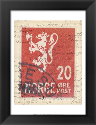 Framed Vintage Stamp III Print