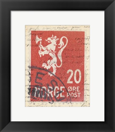 Framed Vintage Stamp III Print