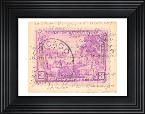Framed Vintage Stamp IV Print