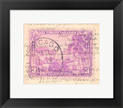 Framed Vintage Stamp IV Print