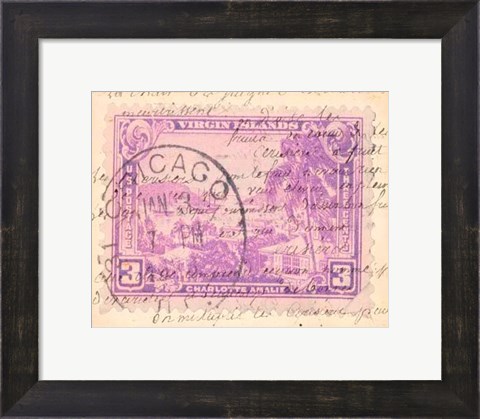 Framed Vintage Stamp IV Print
