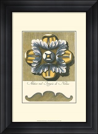 Framed Blue &amp; Yellow Rosette I Print