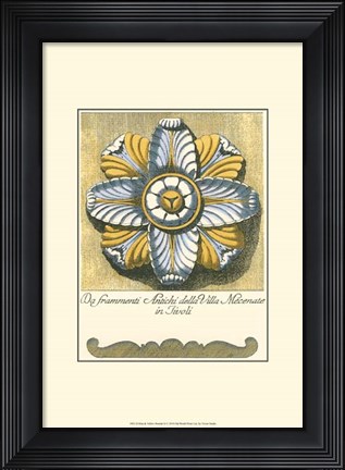 Framed Blue &amp; Yellow Rosette II Print