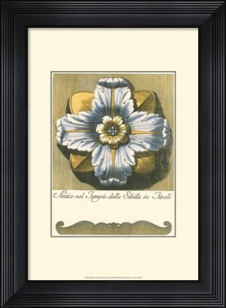 Framed Blue &amp; Yellow Rosette III Print