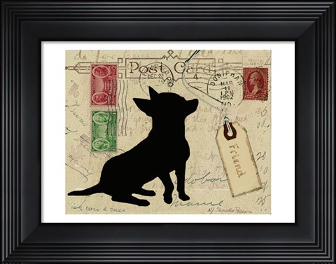 Framed Chihuahua Silhouette Print