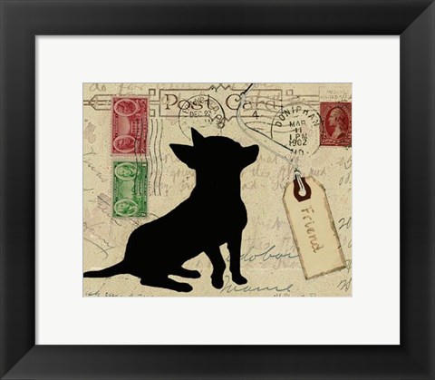Framed Chihuahua Silhouette Print