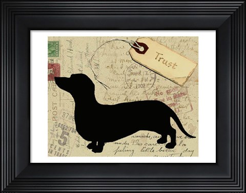 Framed Dachshund Silhouette Print