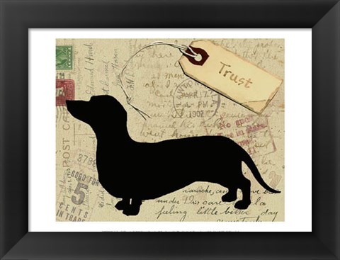 Framed Dachshund Silhouette Print