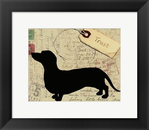 Framed Dachshund Silhouette Print