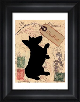 Framed Corgi Silhouette Print