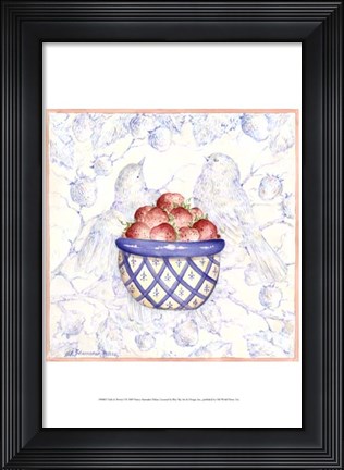 Framed Toile &amp; Berries I Print