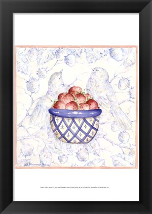 Framed Toile &amp; Berries I Print