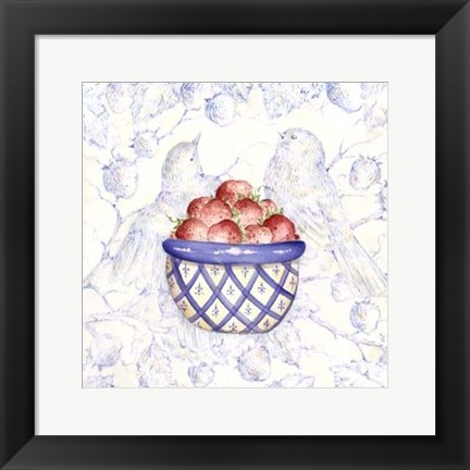 Framed Toile &amp; Berries I Print