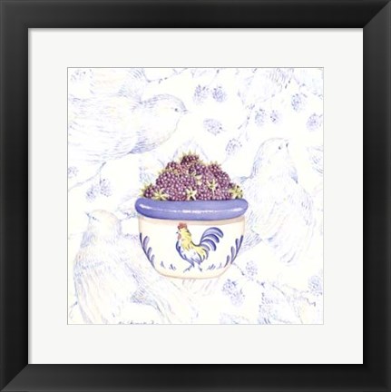 Framed Toile &amp; Berries II Print