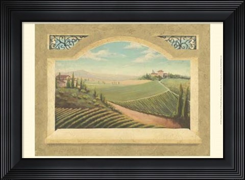Framed Vineyard Window I Print