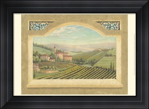 Framed Vineyard Window II Print