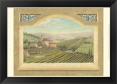 Framed Vineyard Window II Print