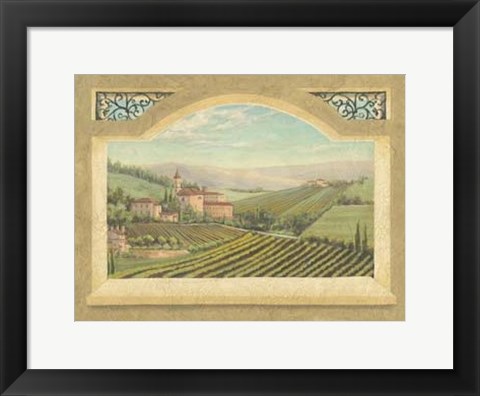 Framed Vineyard Window II Print