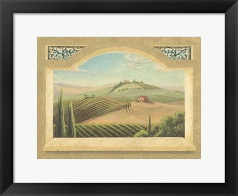 Framed Vineyard Window III Print