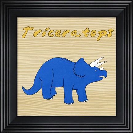 Framed Triceratops Print