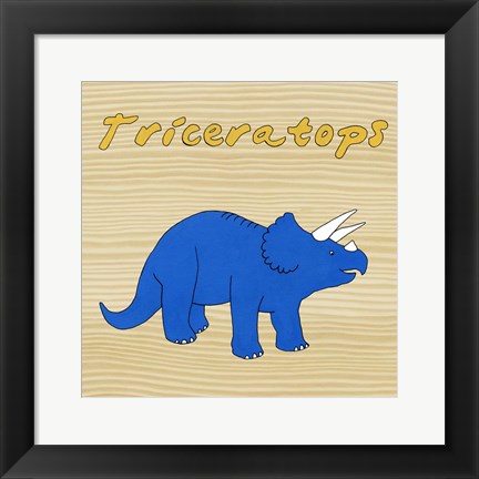 Framed Triceratops Print