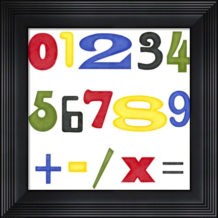 Framed Kid&#39;s Room Numbers Print