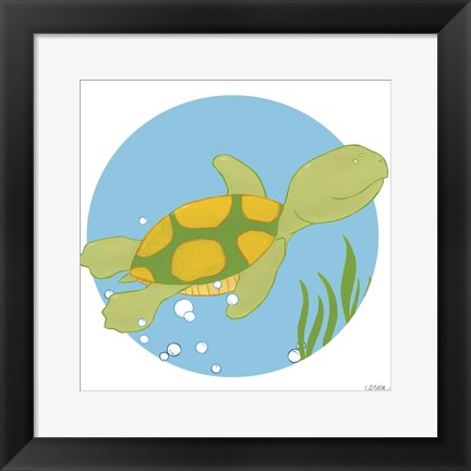 Framed Timothy the Turtle Print