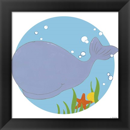 Framed Wally the Whale Print