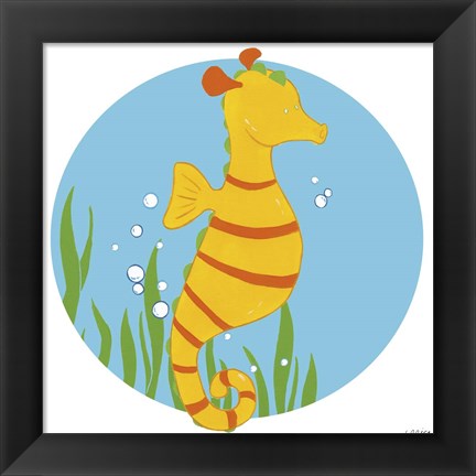 Framed Sally the Seahorse Print