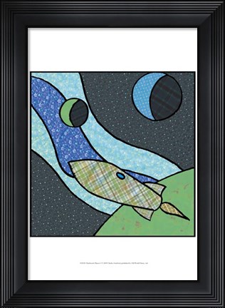 Framed Patchwork Planets I Print