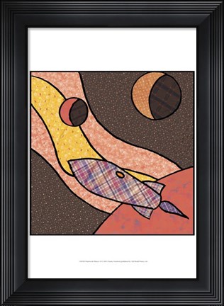 Framed Patchwork Planets II Print