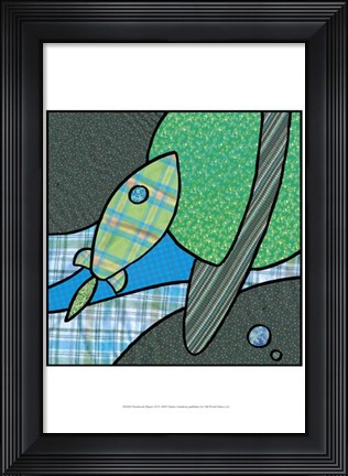 Framed Patchwork Planets III Print