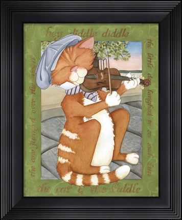 Framed Cat &amp; The Fiddle Print