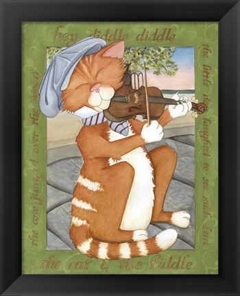 Framed Cat &amp; The Fiddle Print