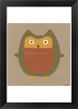 Framed Earth-Tone Owls II Print