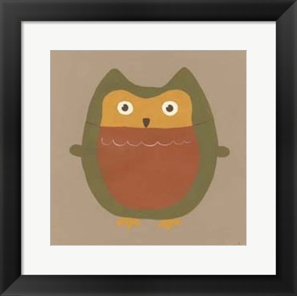 Framed Earth-Tone Owls II Print