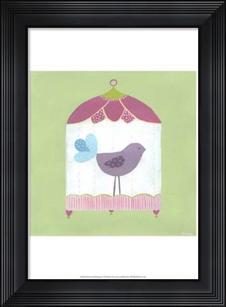 Framed Patchwork Birdcage I Print