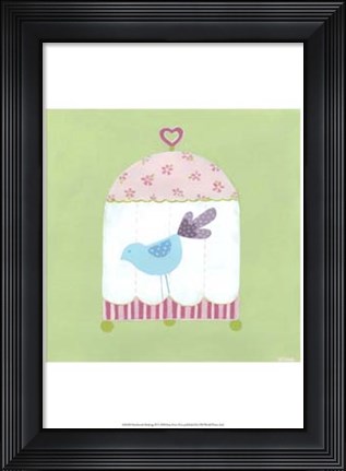 Framed Patchwork Birdcage II Print