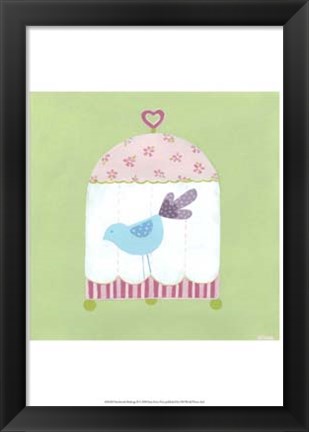 Framed Patchwork Birdcage II Print