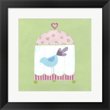 Framed Patchwork Birdcage II Print