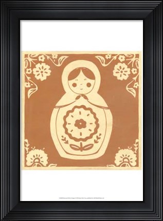 Framed Russian Doll in Orange Print