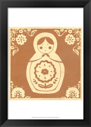 Framed Russian Doll in Orange Print