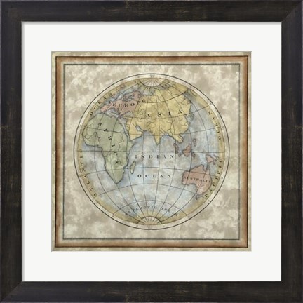 Framed Small Eastern Hemisphere Print