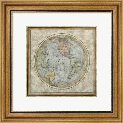 Framed Small Western Hemisphere Print
