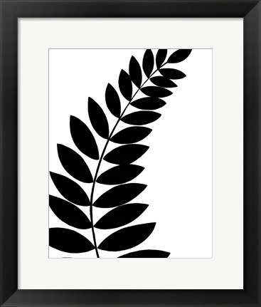 Framed Leaf Silhouette I Print