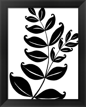 Framed Leaf Silhouette II Print