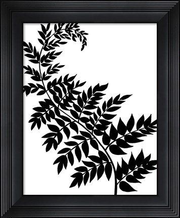 Framed Leaf Silhouette III Print