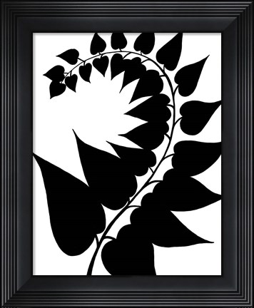 Framed Leaf Silhouette IV Print