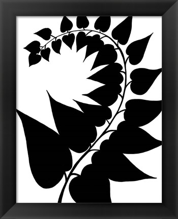 Framed Leaf Silhouette IV Print